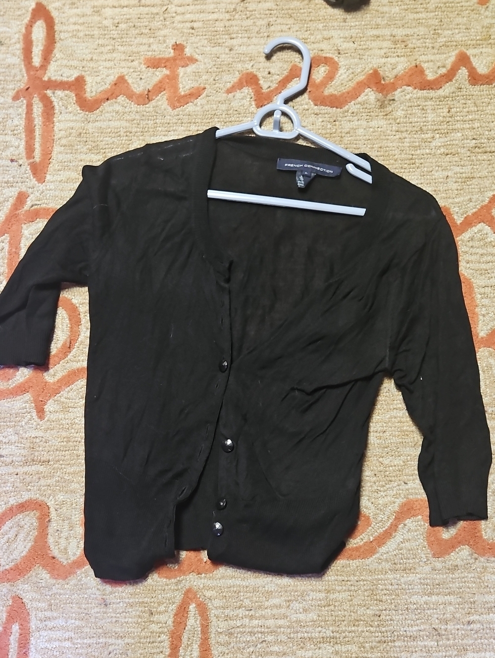 French Connection Black Button-Down Top